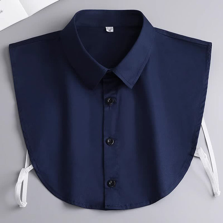 Unisex Klassischer einfarbiger abnehmbarer Baumwoll-Imitatkragen - Marine - 3XL - image 13