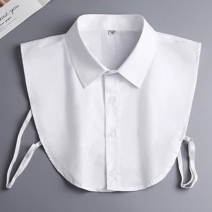 Unisex Klassischer einfarbiger abnehmbarer Baumwoll-Imitatkragen - Weiß - 3XL - image 2