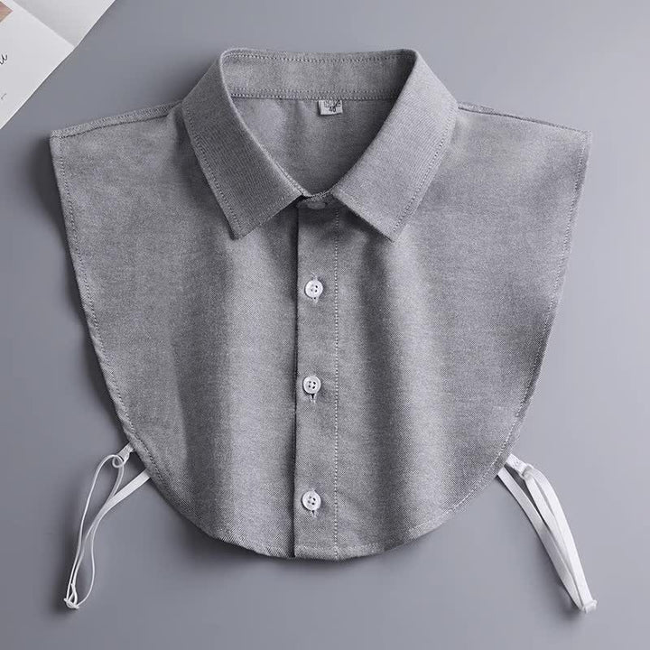 Unisex Klassischer einfarbiger abnehmbarer Baumwoll-Imitatkragen - Grau - 3XL - image 4