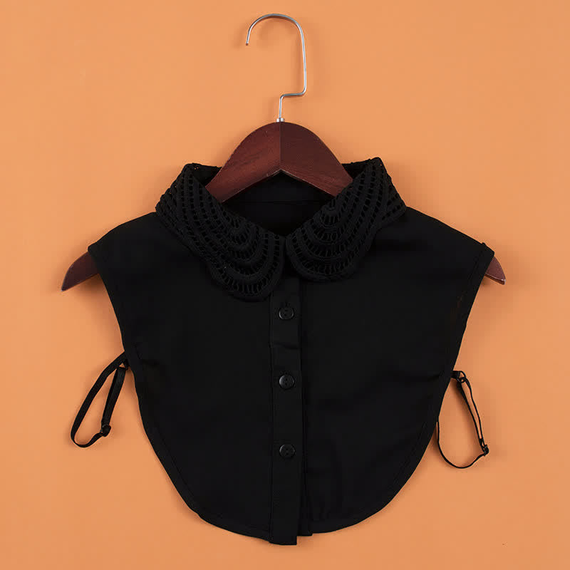 Eleganter, abnehmbarer, runder Zierkragen aus gehäkelter Spitze für Damen - Schwarz - Einheitsgröße - image 8