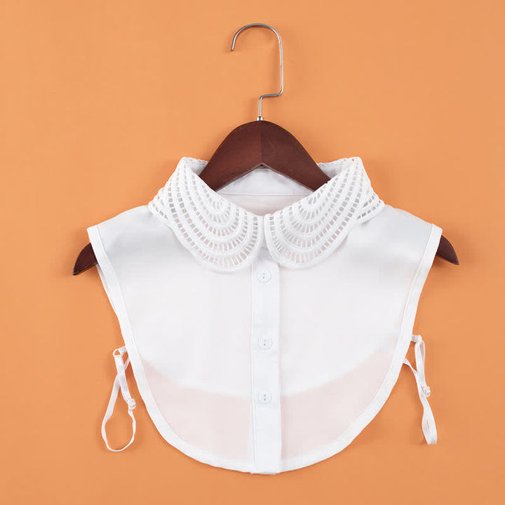 Eleganter, abnehmbarer, runder Zierkragen aus gehäkelter Spitze für Damen - Weiß - Einheitsgröße - image 1