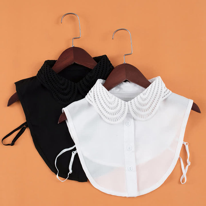 Eleganter, abnehmbarer, runder Zierkragen aus gehäkelter Spitze für Damen - image 6