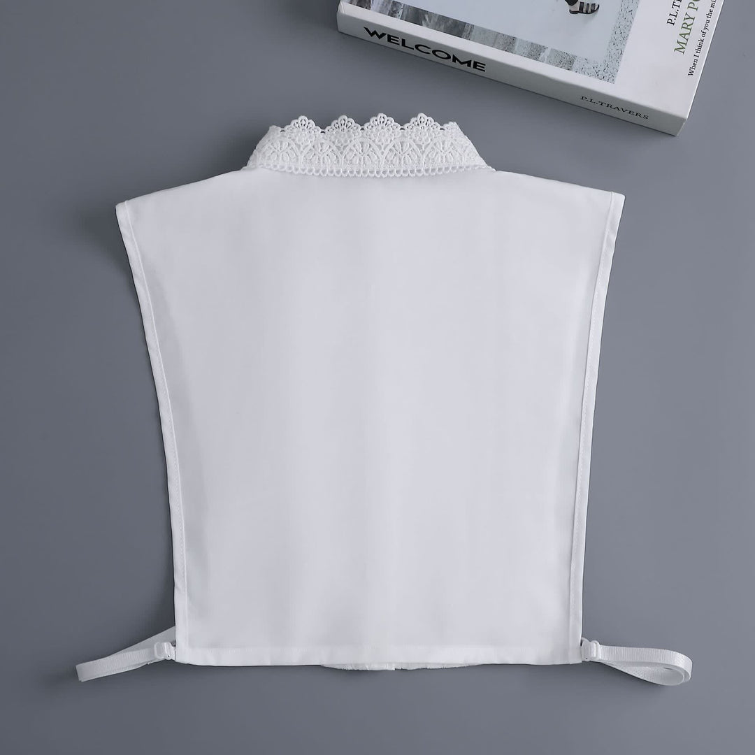 Viktorianisches Damen-Kleid aus vollflächiger floraler Spitze mit abnehmbarem Stehkragen - image 3