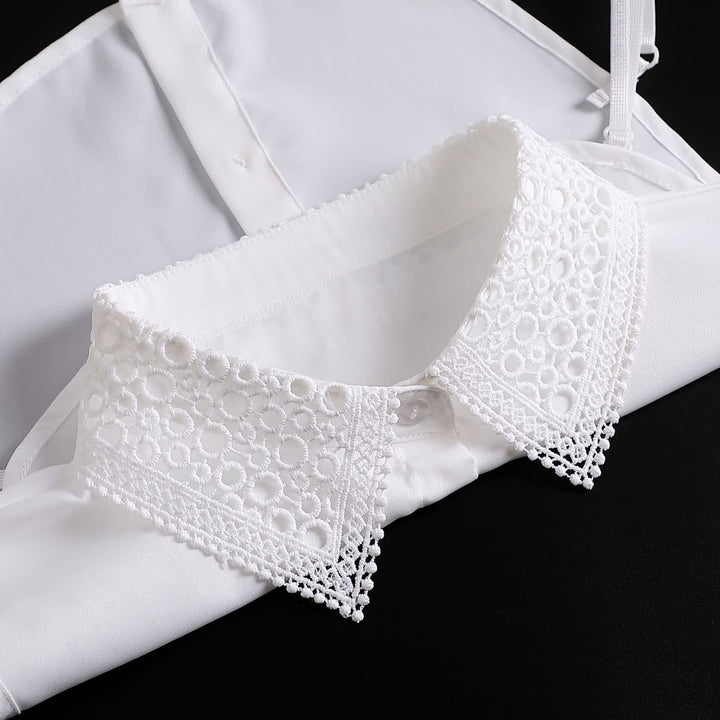 Klassische Lagenlooks mit Lochspitze, Preppy-Stil, Accessoire mit angedeutetem Kragen - image 6