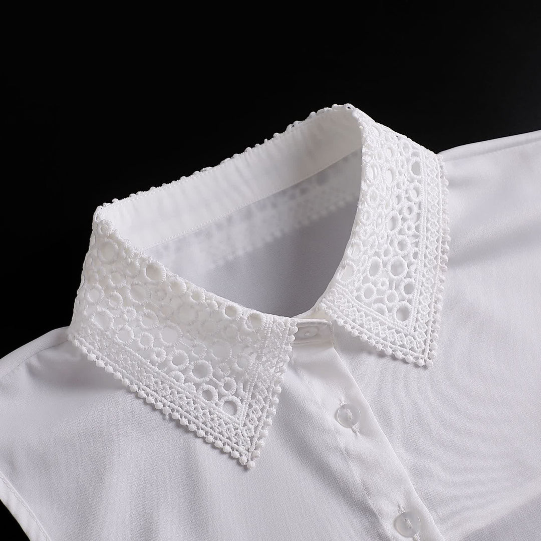 Klassische Lagenlooks mit Lochspitze, Preppy-Stil, Accessoire mit angedeutetem Kragen - image 5
