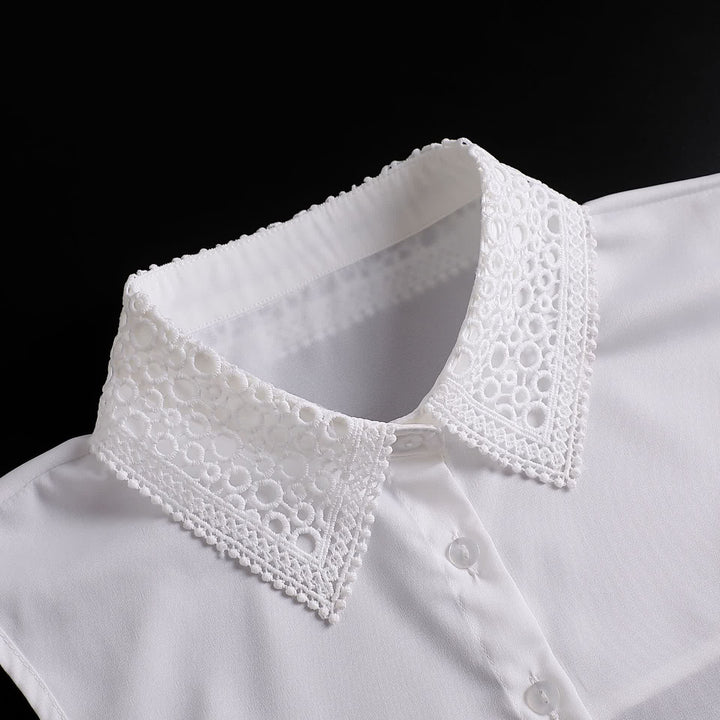 Klassische Lagenlooks mit Lochspitze, Preppy-Stil, Accessoire mit angedeutetem Kragen - image 5