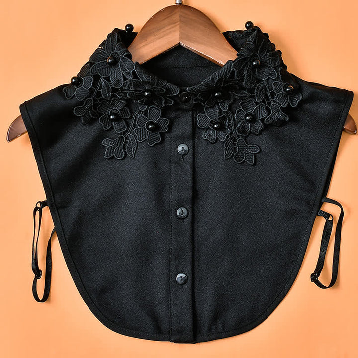Damen-Kragen aus floraler Spitze mit Perlenverzierung - Chiffon - Schwarz - Einheitsgröße - image 3