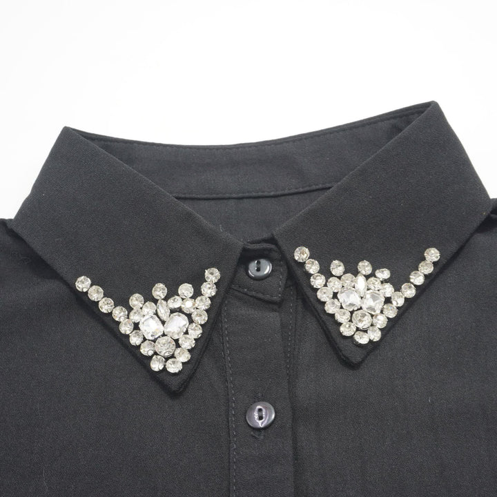 Eleganter, abnehmbarer Zierkragen mit Strassverzierungen für Damen - image 5
