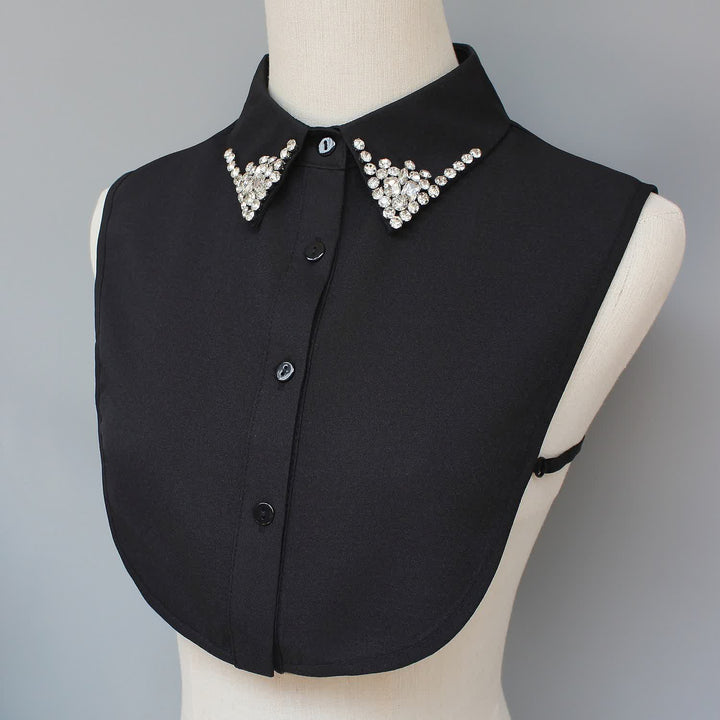 Eleganter, abnehmbarer Zierkragen mit Strassverzierungen für Damen - Schwarz - Einheitsgröße - image 3