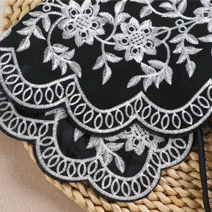 Vintage-Schal mit Blumenstickerei und angedeutetem Kragen für Damen – Cape - image 5