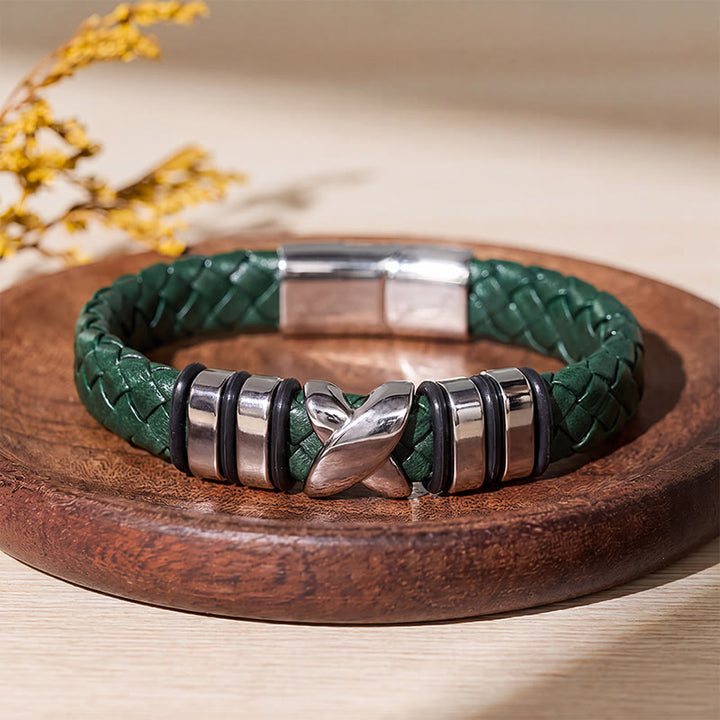 Mehrfarbiges Armband aus Legierungsperlen im Vintage-Leder-Stil - Stil Nr. 1 – Grün/Schwarz - 7,87–8,86 Zoll / 200–225 mm - image 16