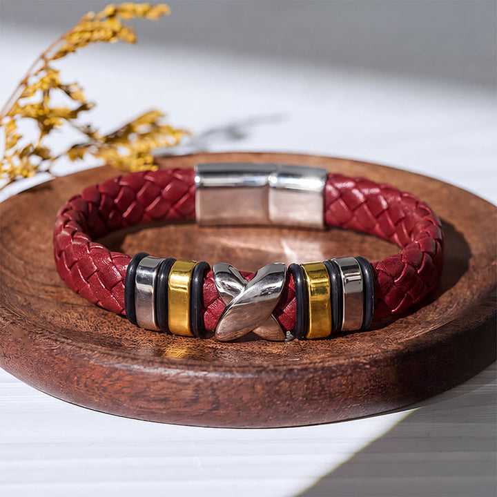 Mehrfarbiges Armband aus Legierungsperlen im Vintage-Leder-Stil - Stil Nr. 1 – Rot/Gold - 7,87–8,86 Zoll / 200–225 mm - image 11