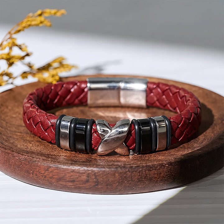 Mehrfarbiges Armband aus Legierungsperlen im Vintage-Leder-Stil - Stil Nr. 1 – Rot/Schwarz - 7,87–8,86 Zoll / 200–225 mm - image 13