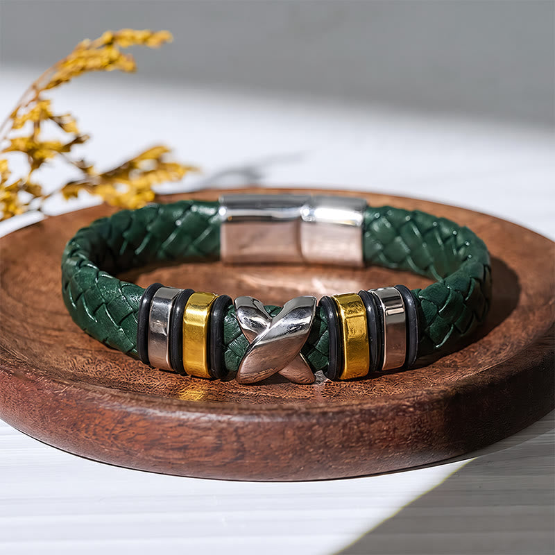 Mehrfarbiges Armband aus Legierungsperlen im Vintage-Leder-Stil - Stil Nr. 1 – Grün/Gold - 7,87–8,86 Zoll / 200–225 mm - image 17