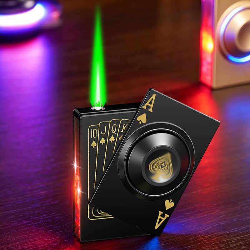 Cooles, drehbares Royal Ace Poker Fidget-Feuerzeug mit LED-Licht - image 10
