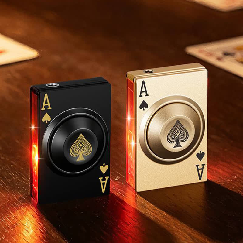 Cooles, drehbares Royal Ace Poker Fidget-Feuerzeug mit LED-Licht - image 1
