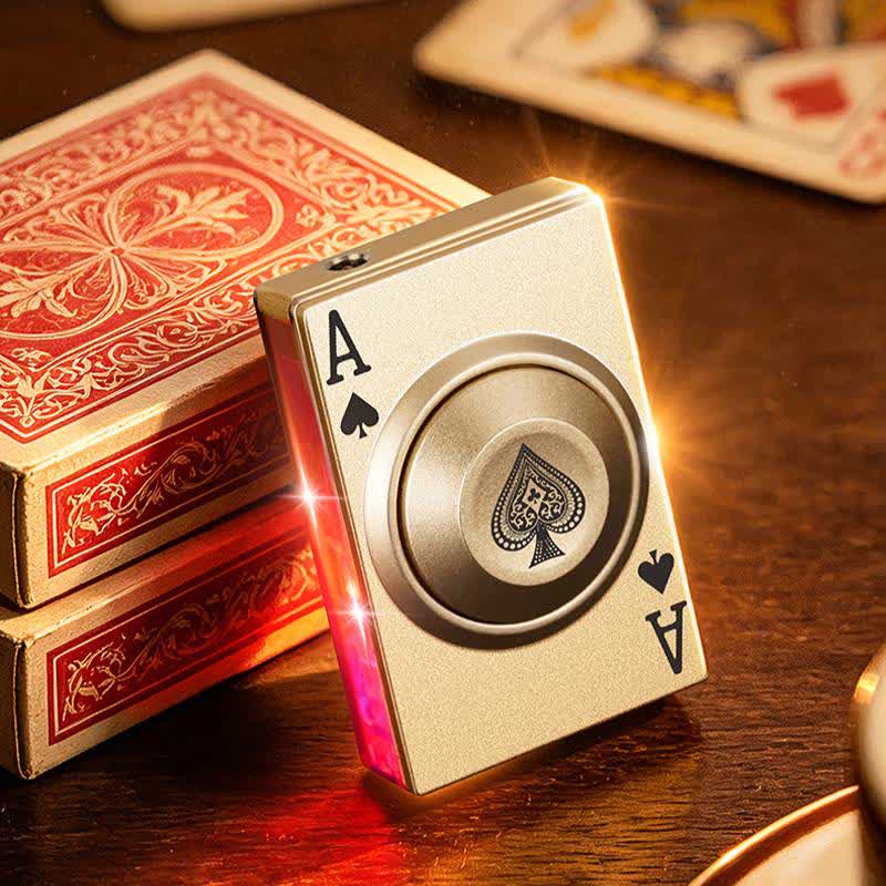 Cooles, drehbares Royal Ace Poker Fidget-Feuerzeug mit LED-Licht - image 3