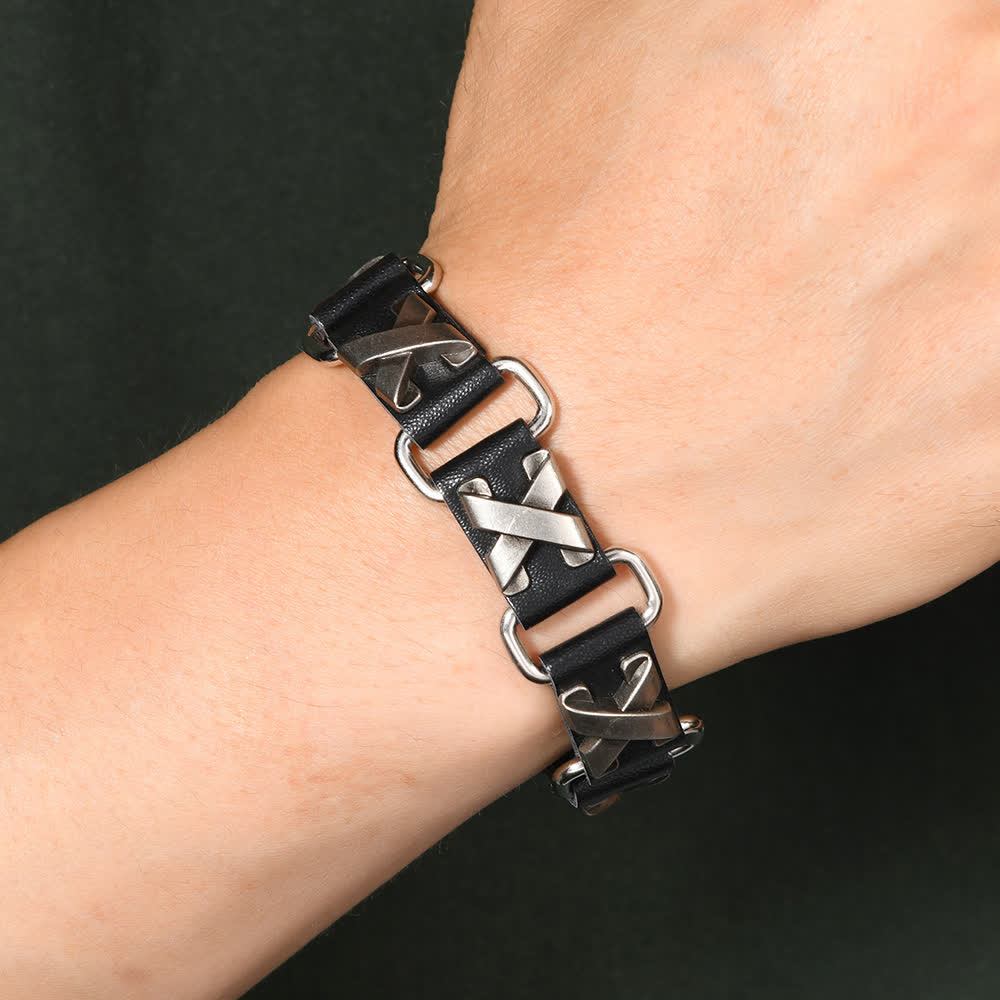 Gothic Punk Heavy Metal Nietenarmband aus PU-Leder - image 1