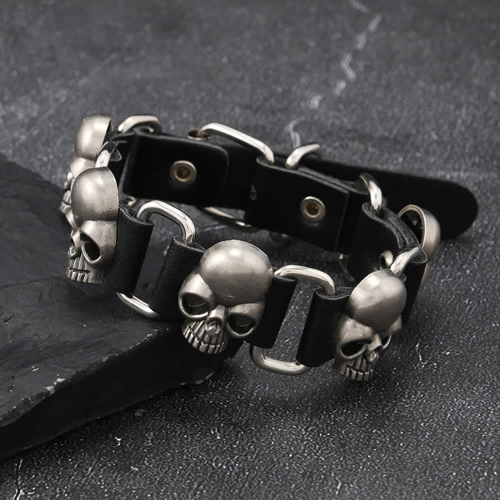 Gothic Punk Heavy Metal Nietenarmband aus PU-Leder - Schädel - image 6