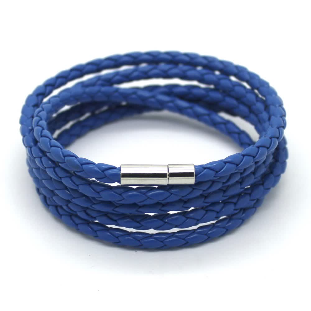 Mehrlagiges Armband aus geflochtenem PU-Leder mit Magnetverschluss - image 19