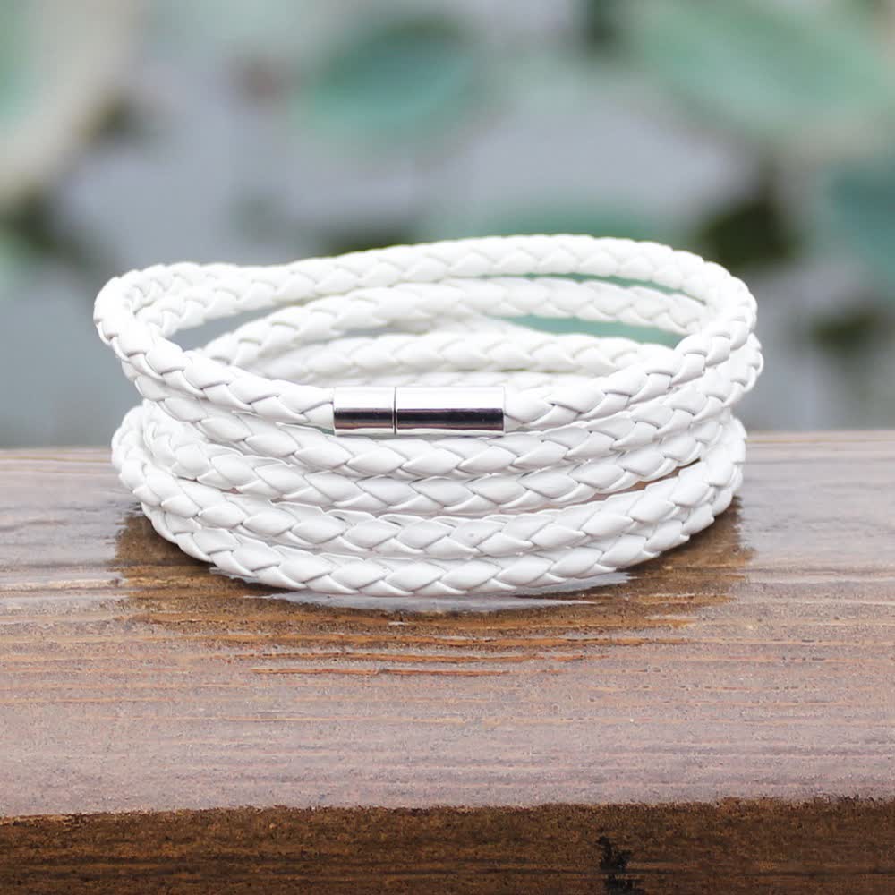 Mehrlagiges Armband aus geflochtenem PU-Leder mit Magnetverschluss - image 5