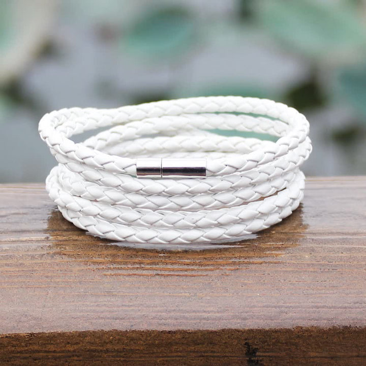 Mehrlagiges Armband aus geflochtenem PU-Leder mit Magnetverschluss - image 5