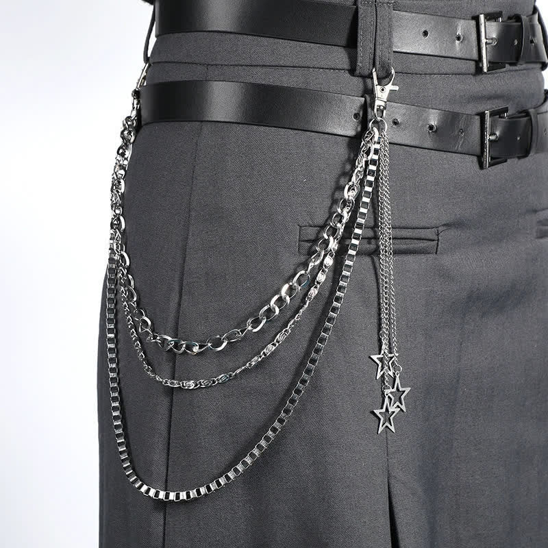 Mehrlagige Star & Moon Streetwear Statement Hose Kette - Stil Nr. 3 - image 6