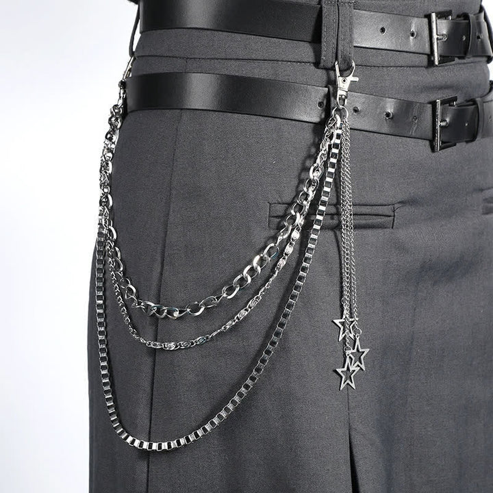 Mehrlagige Star & Moon Streetwear Statement Hose Kette - Stil Nr. 3 - image 6