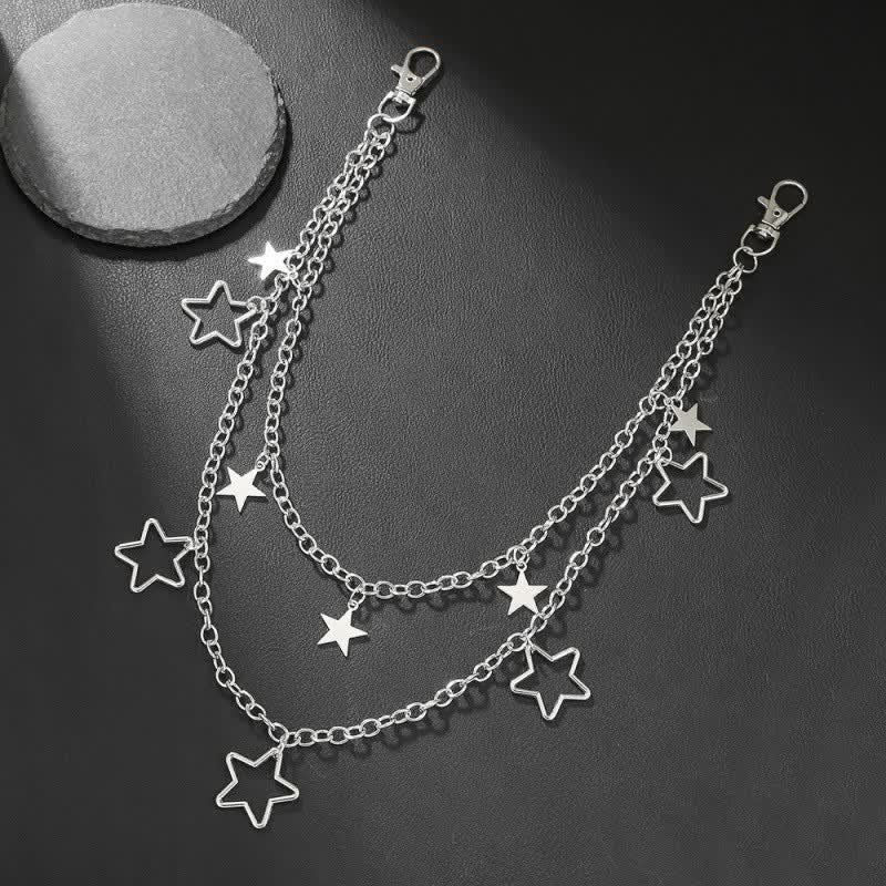 Mehrlagige Star & Moon Streetwear Statement Hose Kette - Stil Nr. 1 - image 0