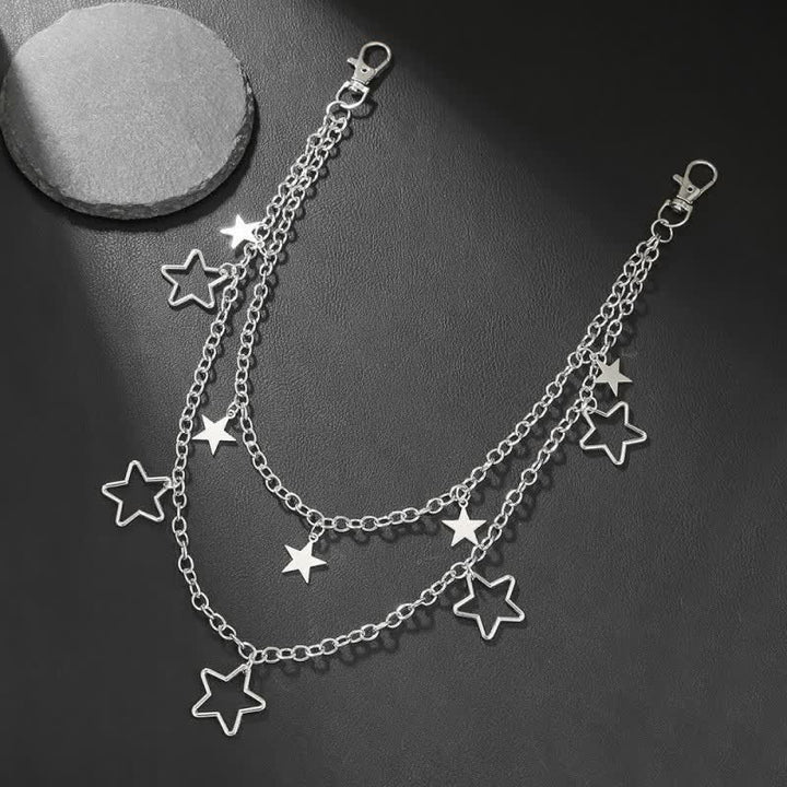 Mehrlagige Star & Moon Streetwear Statement Hose Kette - Stil Nr. 1 - image 0