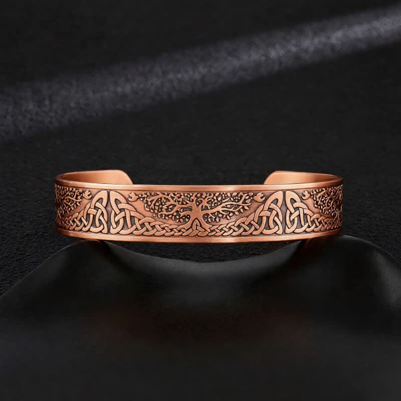 Keltische Knoten, Lebensbaum, verstellbares Armband aus Kupfer mit Magnetverschluss - Stil Nr. 18 - image 20