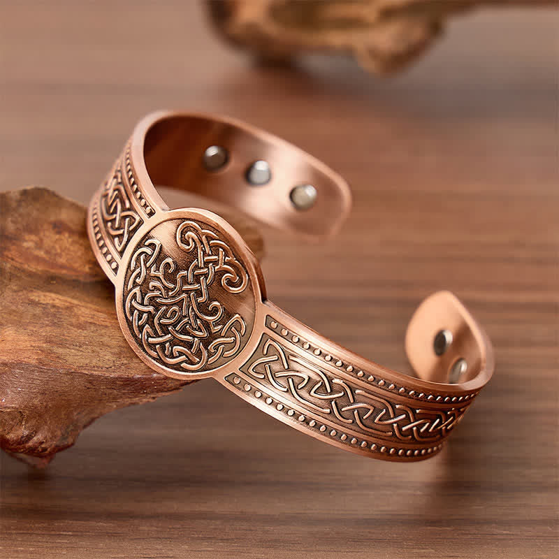Keltische Knoten, Lebensbaum, verstellbares Armband aus Kupfer mit Magnetverschluss - image 2
