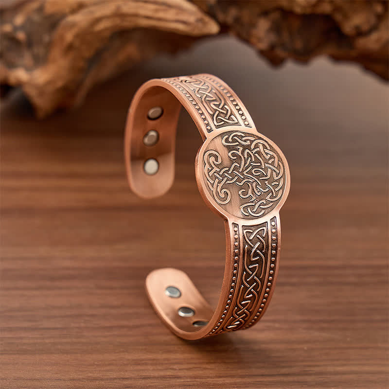 Keltische Knoten, Lebensbaum, verstellbares Armband aus Kupfer mit Magnetverschluss - Stil Nr. 1 - image 0