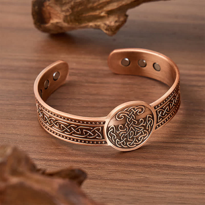 Keltische Knoten, Lebensbaum, verstellbares Armband aus Kupfer mit Magnetverschluss - image 3