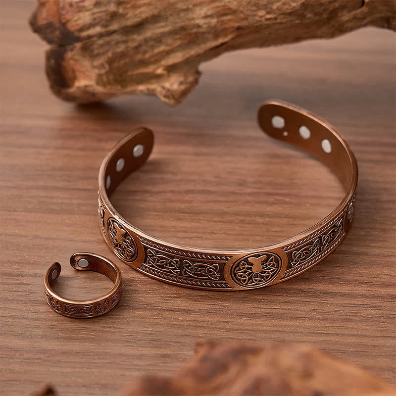Magnetarmband und Ring-Set mit westlichem Lebensbaum-Motiv - image 2