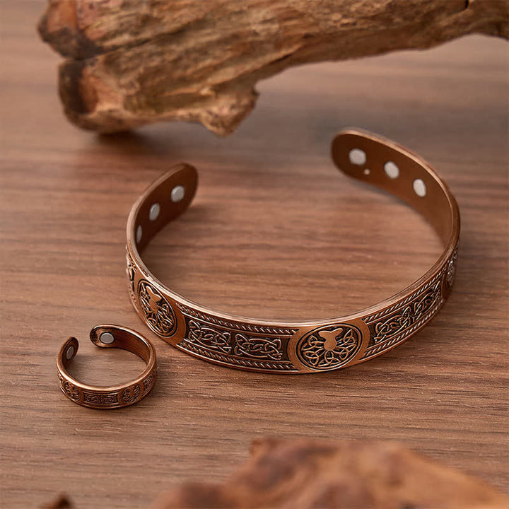 Magnetarmband und Ring-Set mit westlichem Lebensbaum-Motiv - image 2
