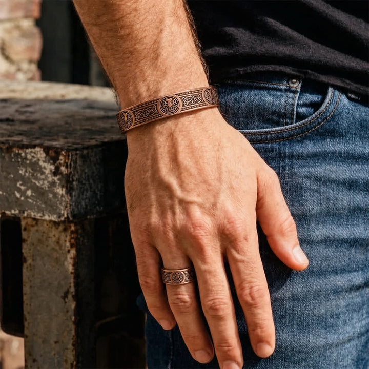 Magnetarmband und Ring-Set mit westlichem Lebensbaum-Motiv - image 1
