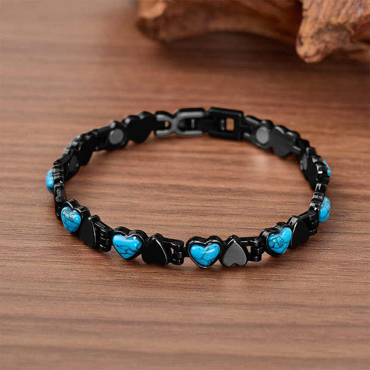 Türkisfarbenes Herz-Armband aus Kupfer mit Magnetkette und Werkzeug zum Entfernen von Gliedern - Schwarz - image 6