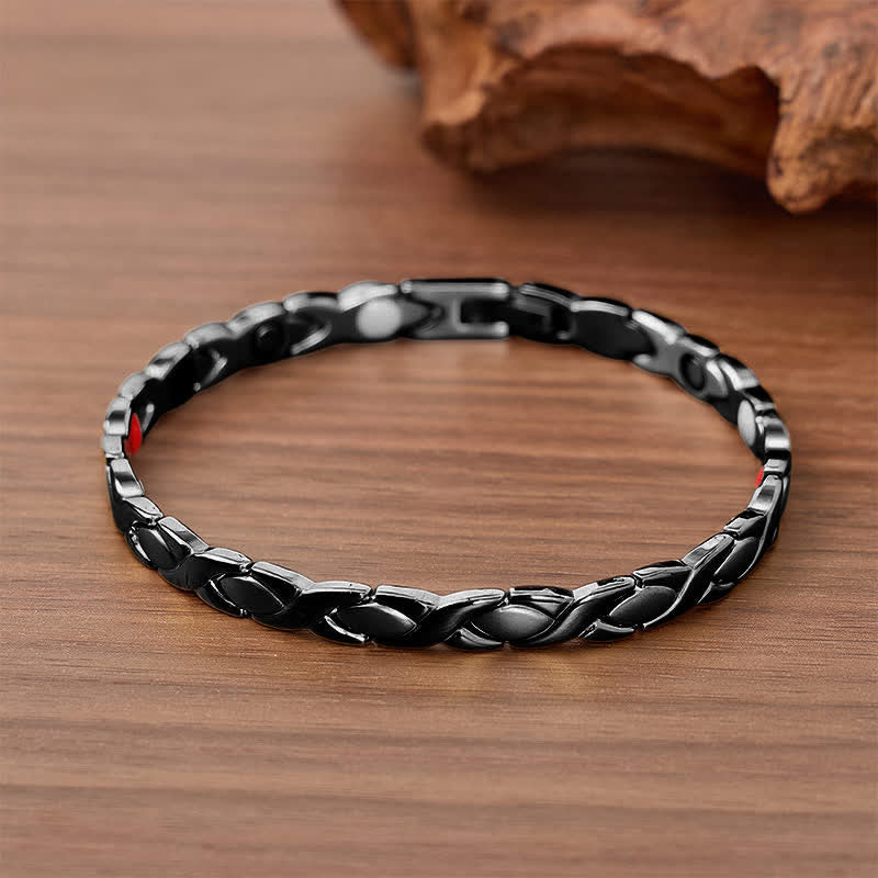 Modernes magnetisches Armband im Puzzle-Design mit Werkzeug zum Entfernen von Gliedern - Schwarz - image 4
