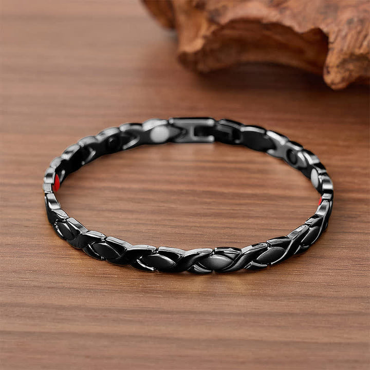 Modernes magnetisches Armband im Puzzle-Design mit Werkzeug zum Entfernen von Gliedern - Schwarz - image 4