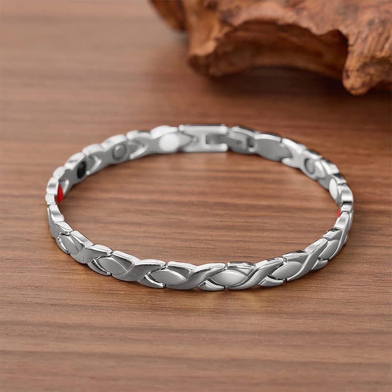 Modernes magnetisches Armband im Puzzle-Design mit Werkzeug zum Entfernen von Gliedern - Silber - image 6