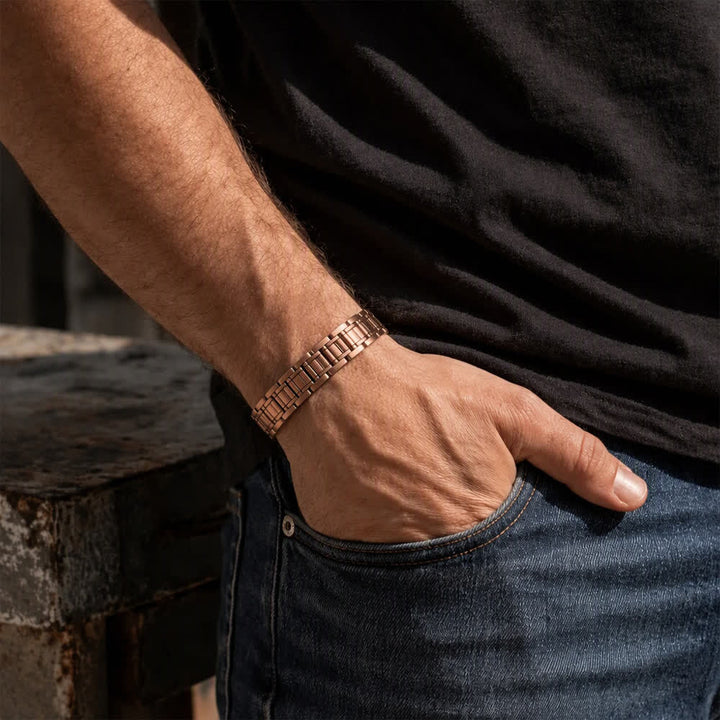 Vintage Business Wide Magnetic Chain Bracelet mit Werkzeug zum Entfernen von Gliedern - image 1