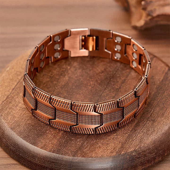 Vintage-Armband mit magnetischer Gliederkette im Pfeilmuster und Werkzeug zum Entfernen von Gliedern - image 3