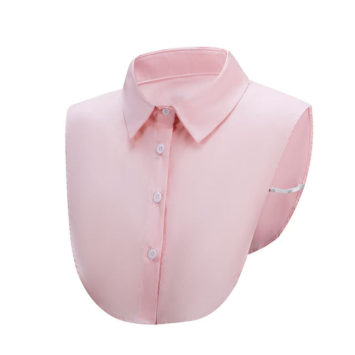 Abnehmbares Oberteil aus gewaschenem Denim, halbes Hemd mit angedeutetem Kragen - Rosa - Einheitsgröße - image 5