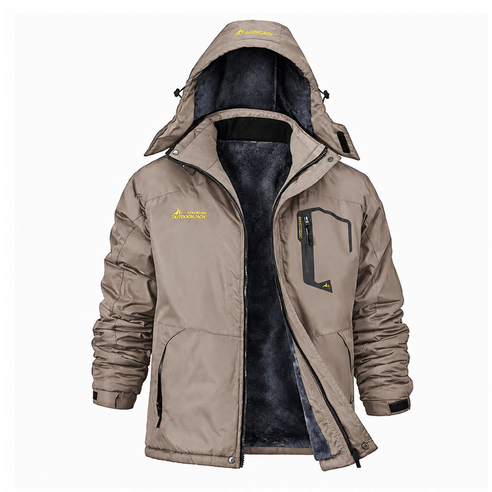 Herren-Winterjacke mit Fleecefutter - Khaki - 6XL - image 5