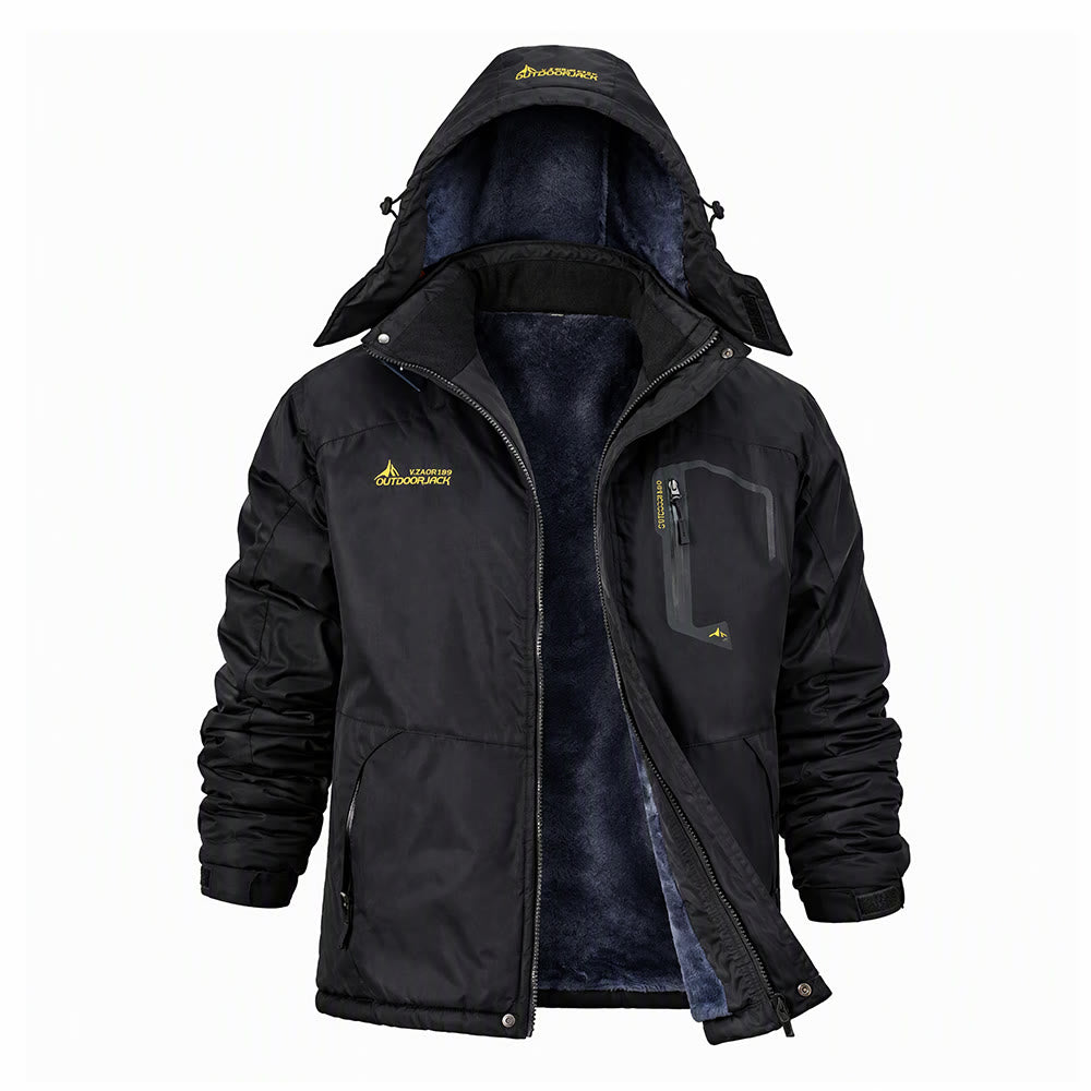 Herren-Winterjacke mit Fleecefutter - Schwarz - 6XL - image 2