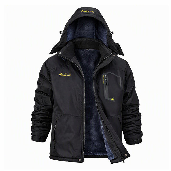 Herren-Winterjacke mit Fleecefutter - Schwarz - 6XL - image 2