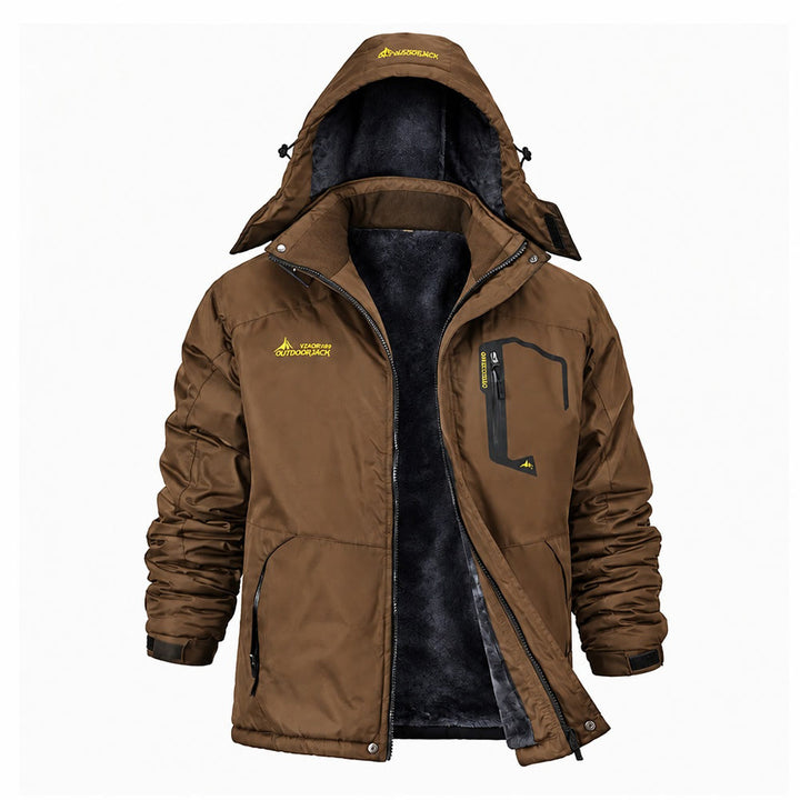 Herren-Winterjacke mit Fleecefutter - Kaffee - 6XL - image 6