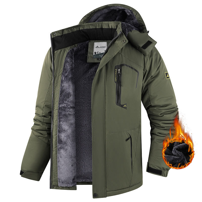 Herren-Winterjacke mit Fleecefutter - Armeegrün - 6XL - image 9