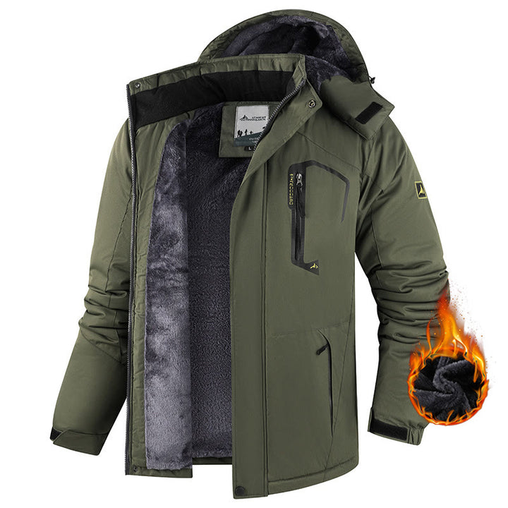 Herren-Winterjacke mit Fleecefutter - Armeegrün - 6XL - image 9